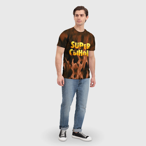Мужская футболка 3D Супер сынок, цвет 3D печать - фото 5