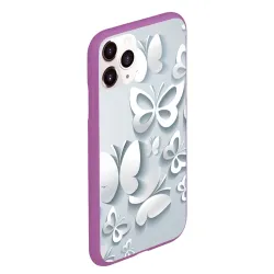 Чехол для iPhone 11 Pro Max матовый Белоснежные бабочки - фото 2