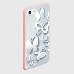 Чехол для iPhone 5/5S матовый Белоснежные бабочки - фото 2