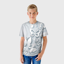 Детская футболка 3D Белоснежные бабочки - фото 2
