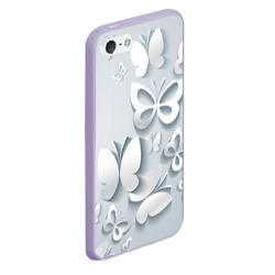 Чехол для iPhone 5/5S матовый Белоснежные бабочки - фото 2