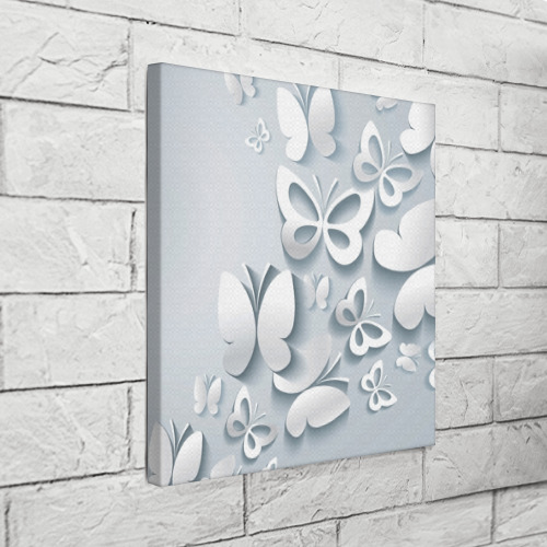 Холст квадратный Белоснежные бабочки, цвет 3D печать - фото 3