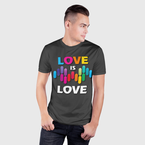 Мужская футболка 3D Slim Love is love, цвет 3D печать - фото 3