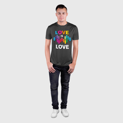 Мужская футболка 3D Slim Love is love, цвет 3D печать - фото 4