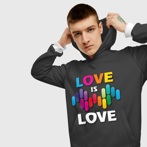 Мужская толстовка 3D Love is love, цвет белый - фото 5