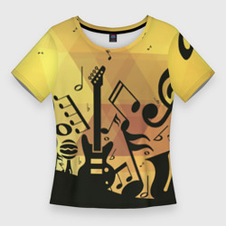 Женская футболка 3D Slim Любовь к музыки