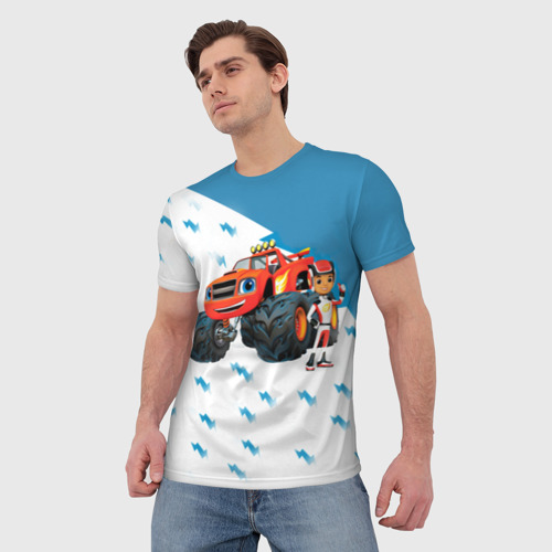 Мужская футболка 3D Вспыш и чудо-машинки, цвет 3D печать - фото 3