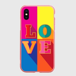 Чехол для iPhone XS Max матовый Love three-dimensional letters