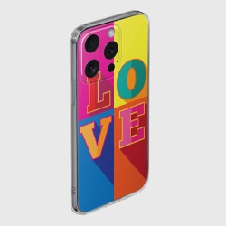 Чехол для iPhone 15 Pro Max силиконовый с защитой камеры Love three-dimensional letters - фото 2