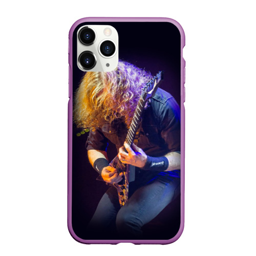 Чехол для iPhone 11 Pro Max матовый Dave Mustaine, цвет фиолетовый