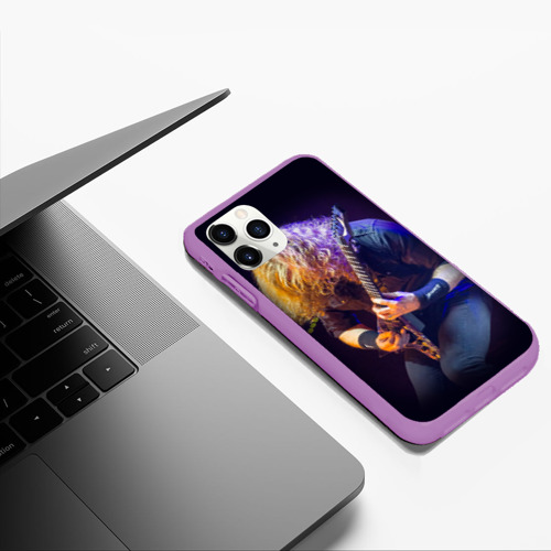 Чехол для iPhone 11 Pro Max матовый Dave Mustaine, цвет фиолетовый - фото 5