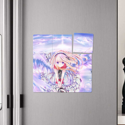 Магнитный плакат 3Х3 Anime angel in clouds - фото 4