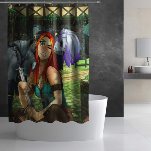Штора 3D для ванной Эльфы - фото 2