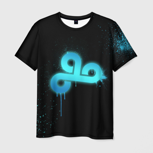 Мужская футболка 3D с принтом Cs:go - Cloud 9 (Black collection), вид спереди #2