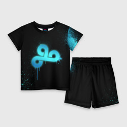 Детский костюм с шортами 3D Cs:go - Cloud 9 Black collection