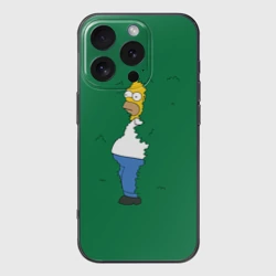 Чехол для iPhone 16 Pro силиконовый с защитой камеры Homer in the trees meme
