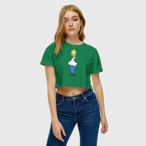 Женская футболка Crop-top 3D Gomer, цвет 3D печать - фото 4