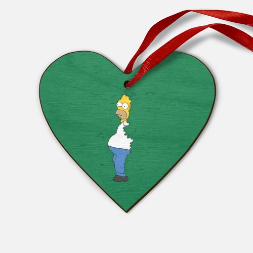 Деревянная игрушка Сердце Homer in the trees meme