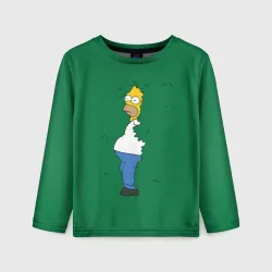 Детский лонгслив 3D Homer in the trees meme