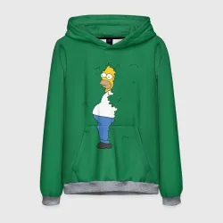 Мужская толстовка 3D Homer in the trees meme