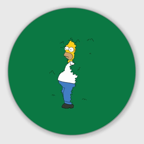Круглый коврик для мышки Homer in the trees meme