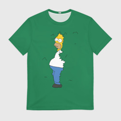 Мужская футболка 3D Homer in the trees meme