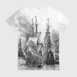Женская футболка 3D Морской бой