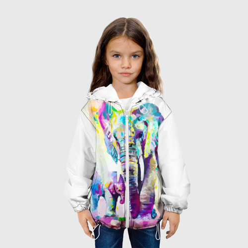 Детская куртка 3D Слоны, цвет белый - фото 4