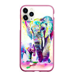 Чехол для iPhone 11 Pro Max матовый Слоны