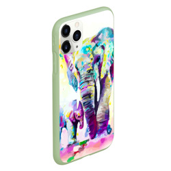 Чехол для iPhone 11 Pro матовый Слоны - фото 2