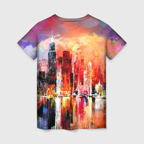 Женская футболка 3D Ночной город, цвет 3D печать - фото 2