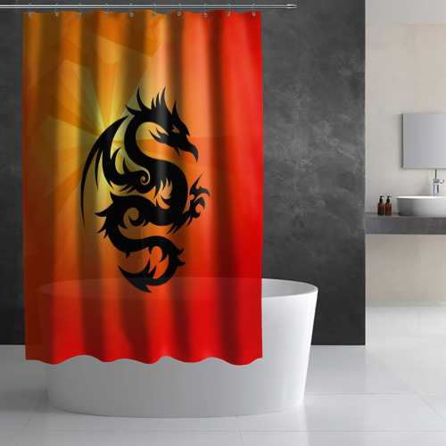 Штора 3D для ванной Дракон - фото 2