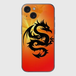 Чехол для iPhone 15 силиконовый с защитой камеры Дракон