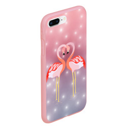 Чехол для iPhone 7Plus/8 Plus матовый Влюбленные фламинго - фото 2