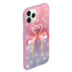 Чехол для iPhone 11 Pro Max матовый Влюбленные фламинго - фото 2