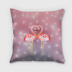 Подушка 3D Влюбленные фламинго