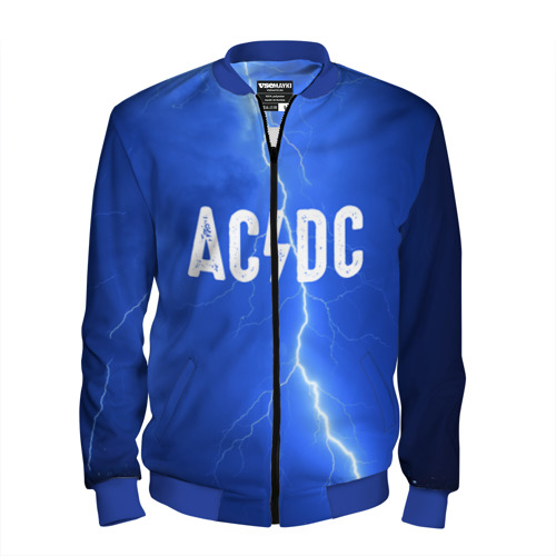 Мужской бомбер 3D AC/DC, цвет синий