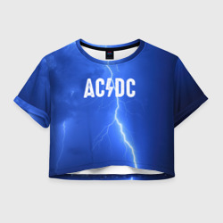 Женская футболка Crop-top 3D AC/DC