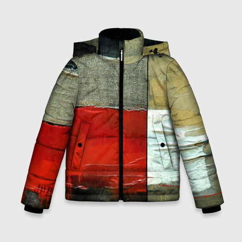 Зимняя куртка для мальчиков 3D Абстрактное искусство, цвет светло-серый