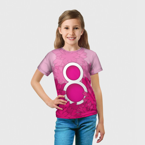 Детская футболка 3D 8 марта, цвет 3D печать - фото 5