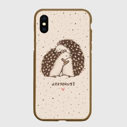 Чехол для iPhone XS Max матовый Влюбленные ежики