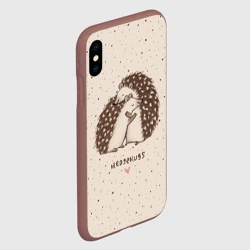 Чехол для iPhone XS Max матовый Влюбленные ежики - фото 2