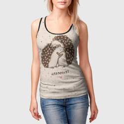 Женская майка 3D Влюбленные ежики - фото 2