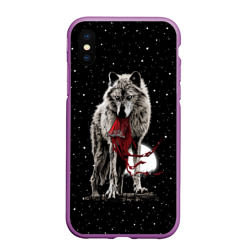 Чехол для iPhone XS Max матовый Серый волк