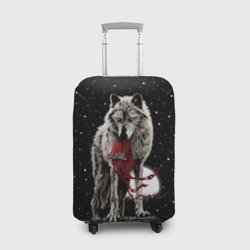 Чехол для чемодана 3D Серый волк