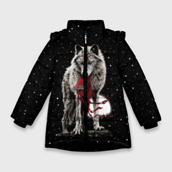 Зимняя куртка для девочек 3D Серый волк