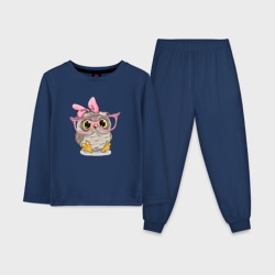 Детская пижама с лонгсливом хлопок Совушка