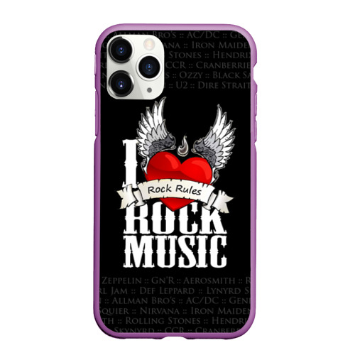 Чехол для iPhone 11 Pro Max матовый Rock Rules, цвет фиолетовый