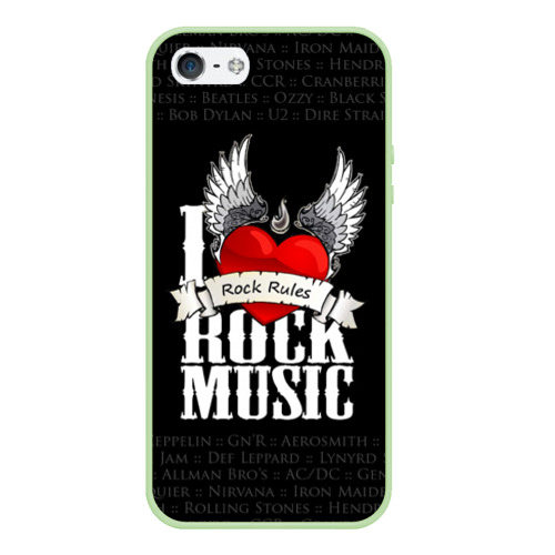 Чехол для iPhone 5/5S матовый Rock Rules, цвет салатовый