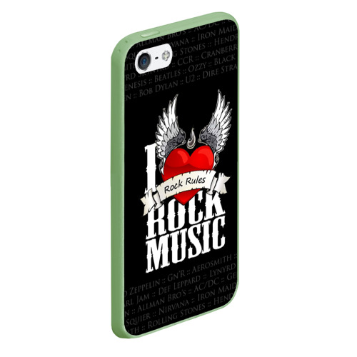 Чехол для iPhone 5/5S матовый Rock Rules, цвет салатовый - фото 3